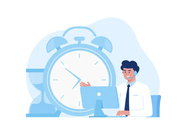 Business Time Management Deadline Planner Trending Concept Flat Illustration Illustration