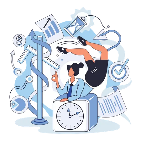 Business time management  Illustration