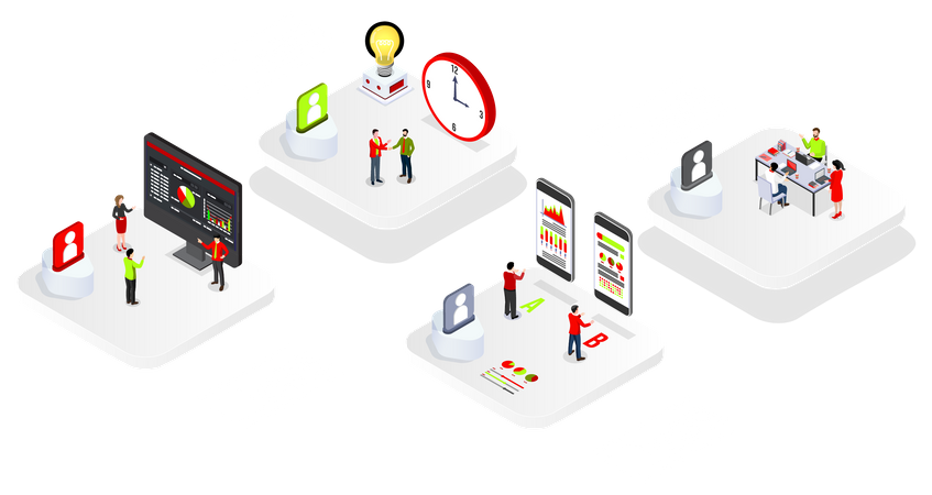 Business time management  Illustration