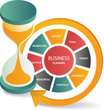 Business time with business plan  Illustration