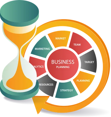 Business time with business plan  Illustration