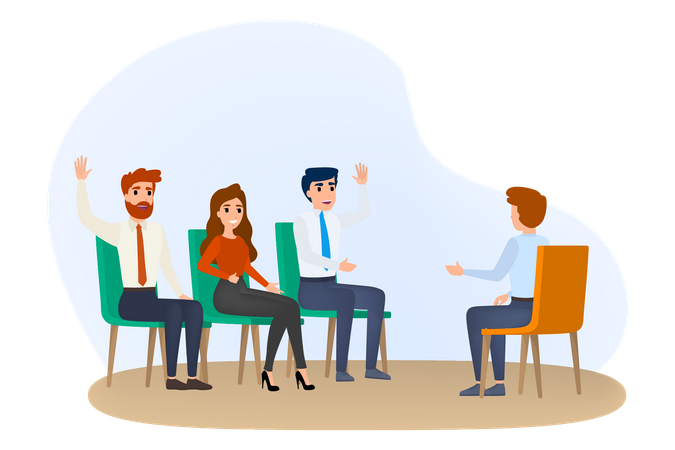 Business training in conference room Illustration