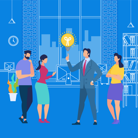 Business Training or Sharing Idea with Employees  Illustration