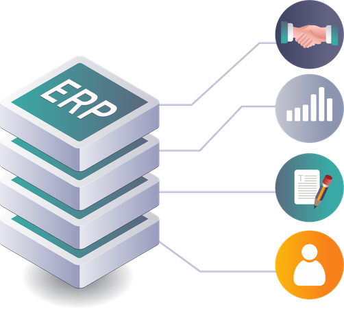 Business Transformation through ERP Solutions  Illustration