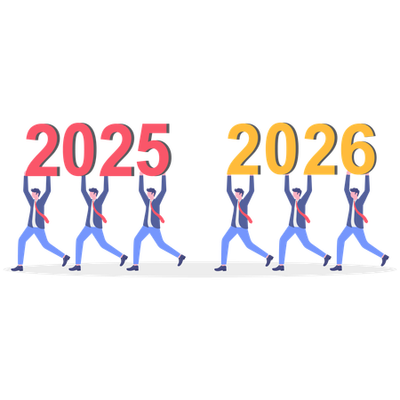 Business transforming 2025 to 2026  Illustration
