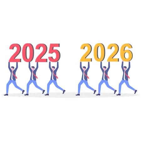 Business transforming 2025 to 2026  Illustration