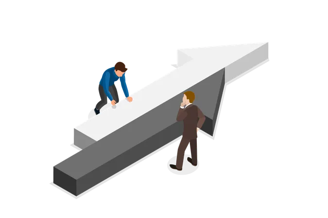 3 D Isometric Flat Vector Illustration Of Uncoordinated Halves Inconsistency Business Conflict Illustration