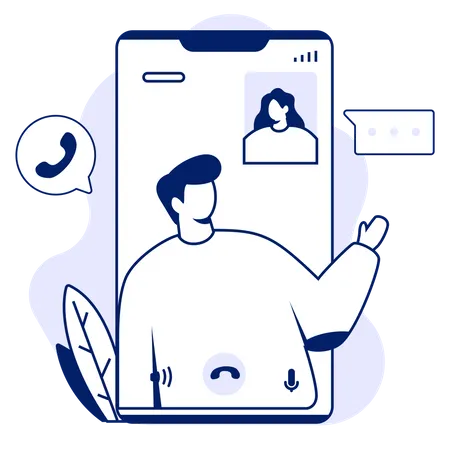 Business Video Call  Illustration
