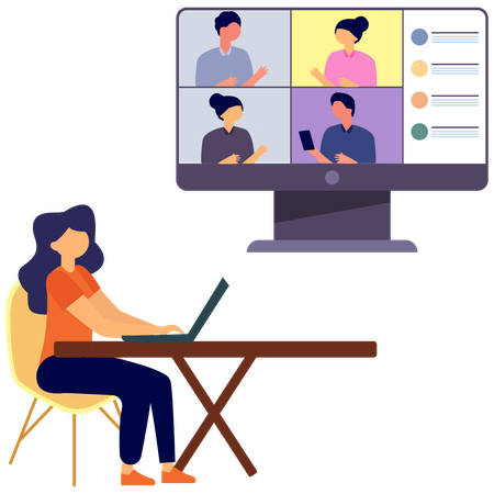 Business video conference  Illustration