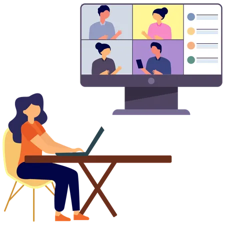 Business video conference  イラスト