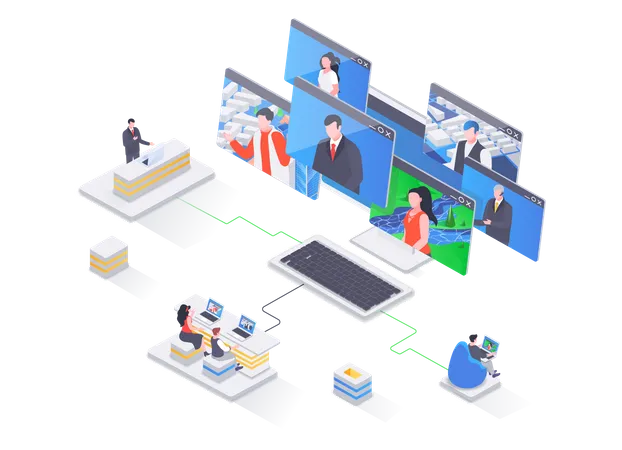 Business Video conference Illustration