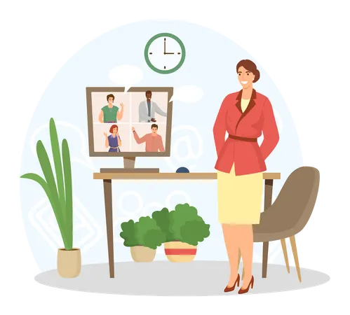 Business video conference Illustration