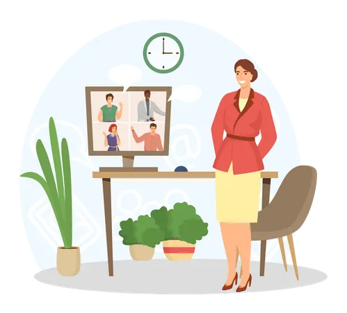 Business video conference  Illustration