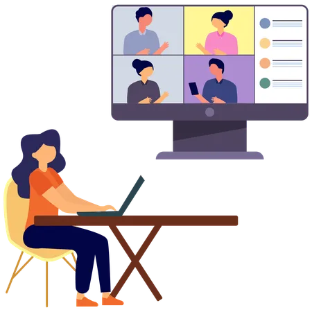 Business video conference  Illustration