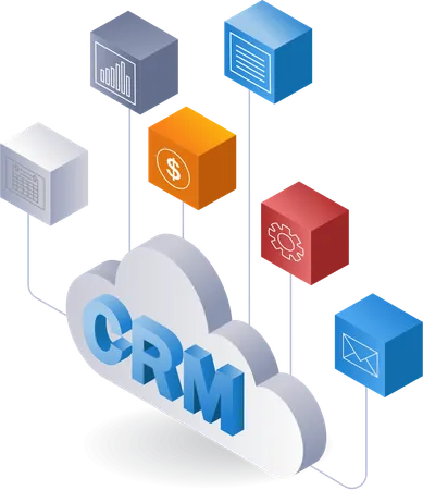Business with crm system  Illustration