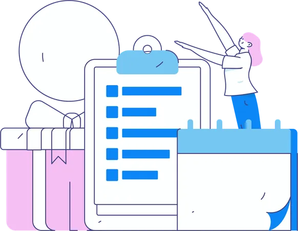 Business woman Analyzing Customer Feedback Form  Illustration