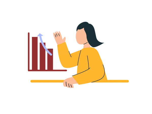 Woman Analyzing Data Statistic Illustration