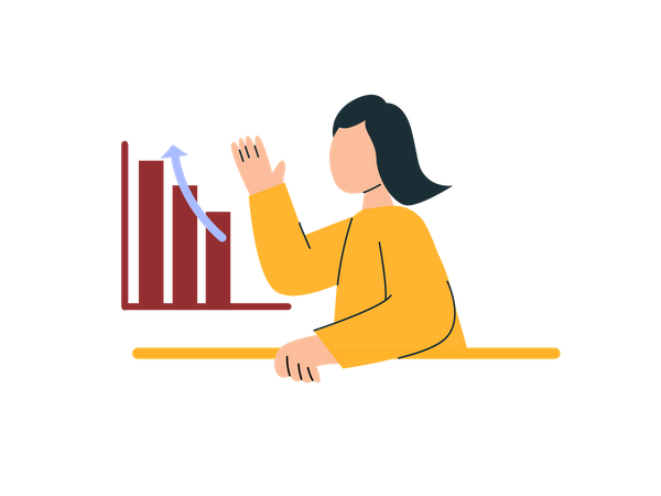 Business woman analyzing data  Illustration