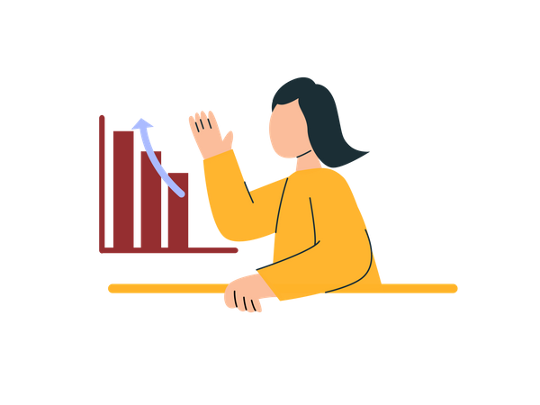 Business woman analyzing data  Illustration