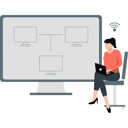 Business woman arranging online meeting  Illustration