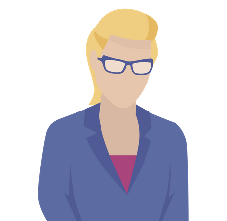 Business woman blonde with glasses  Illustration
