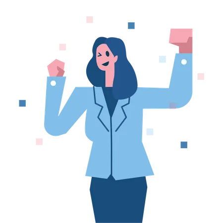 Business woman celebrate victory  Illustration