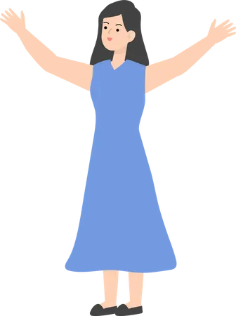 Business Woman Celebrating Victory  Illustration