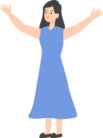 Business Woman Celebrating Victory  Illustration