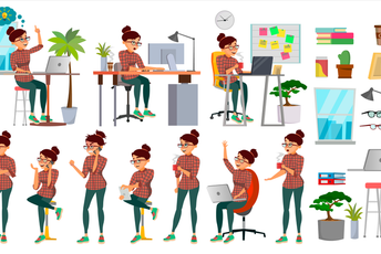 Business Woman Character Illustration Pack