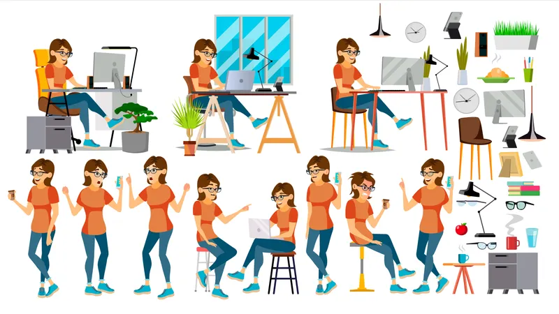 Business Woman Character  Illustration