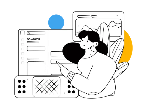 Business woman checking schedule  Illustration