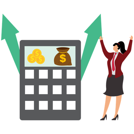 Business Woman Choosing To Invest In Funds That Provide High Returns  Illustration