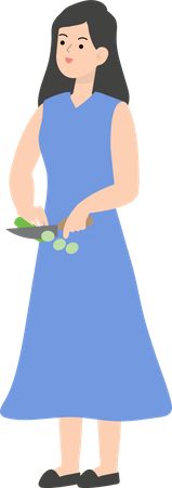 Business Woman Cooking  Illustration