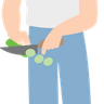 woman chopping food illustration