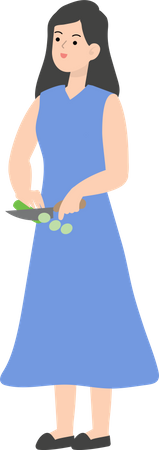 Business Woman Cooking  Illustration