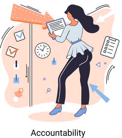 Business woman doing audit  Illustration