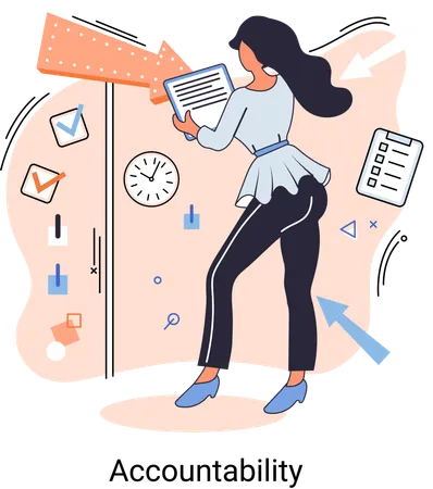 Business woman doing audit  Illustration