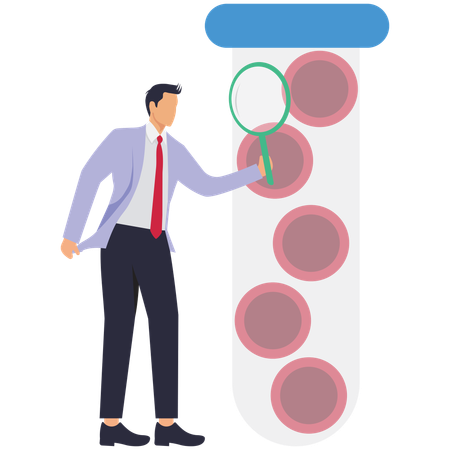 Business woman doing blood cell research at Blood laboratory  Illustration
