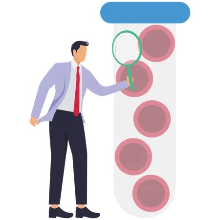 Business woman doing blood cell research at Blood laboratory  Illustration