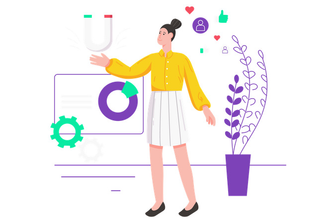 Business woman doing business marketing Illustration