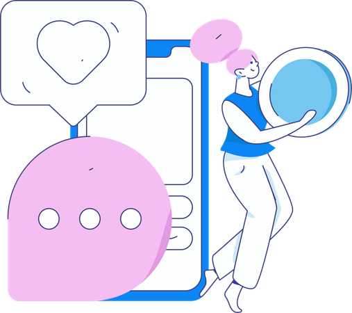 Business Woman doing Customer Acquisition  Illustration