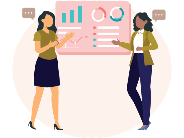 Business woman doing Debate  Illustration