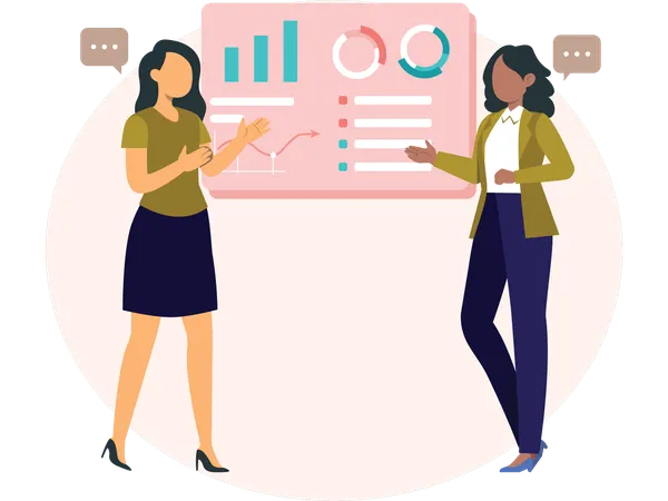 Business woman doing Debate  Illustration