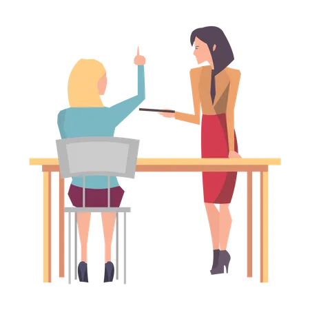 Business woman doing discussion  Illustration