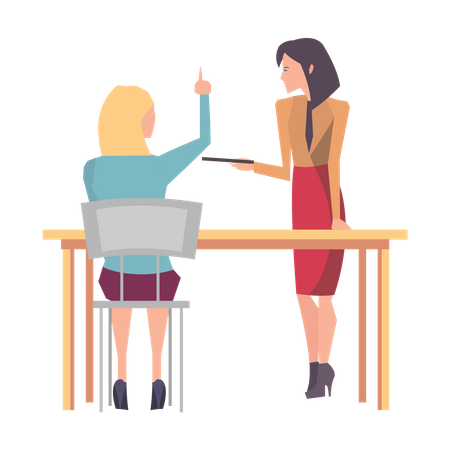 Business woman doing discussion  Illustration