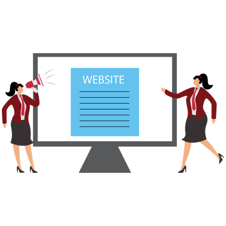 Business Woman Doing Lead Generation  Illustration