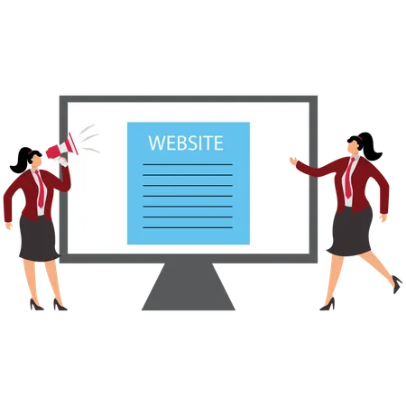 Business Woman Doing Lead Generation  Illustration