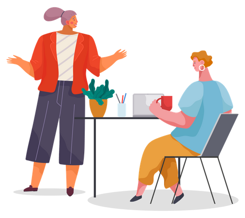 Business woman doing meeting  Illustration