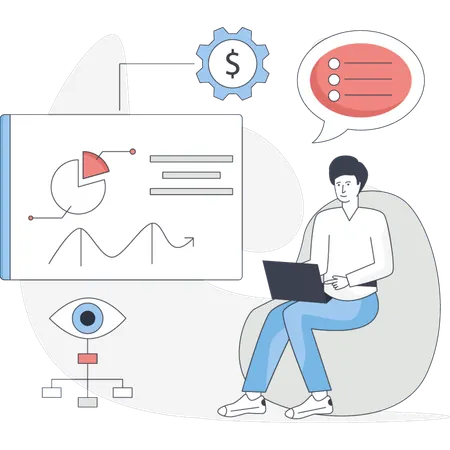Business woman doing multitasking  Illustration