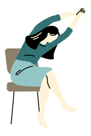 Business woman doing Office Exercise  イラスト